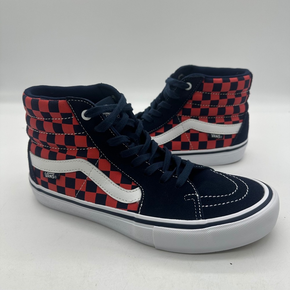 Vans 500714 Sk8-Hi Mens 8 Womens 9.5 VN0A38GEU8H BMX Checkerboard Blue Red Shoes